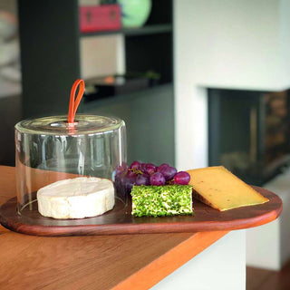 Walnut Cheese Board with Glass Dome
