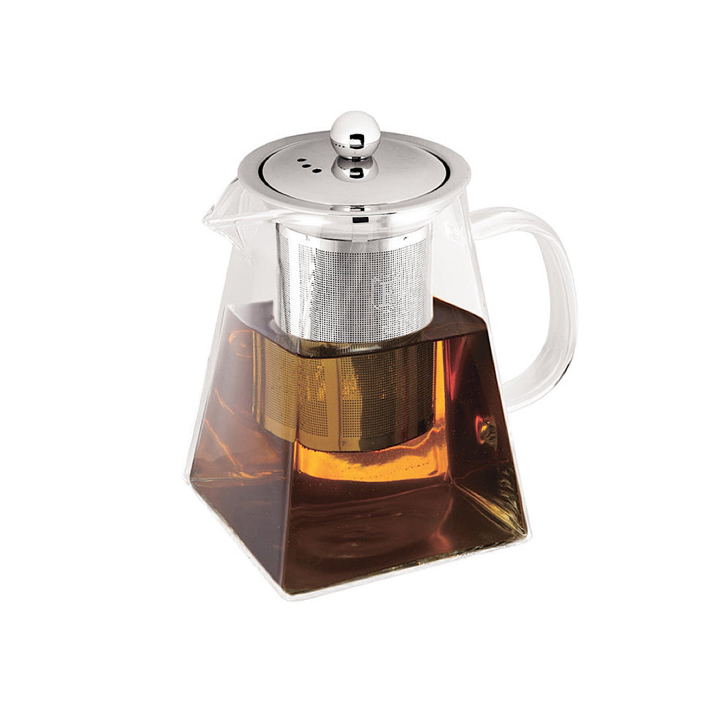 Square glass Teapot with filter, 750ml