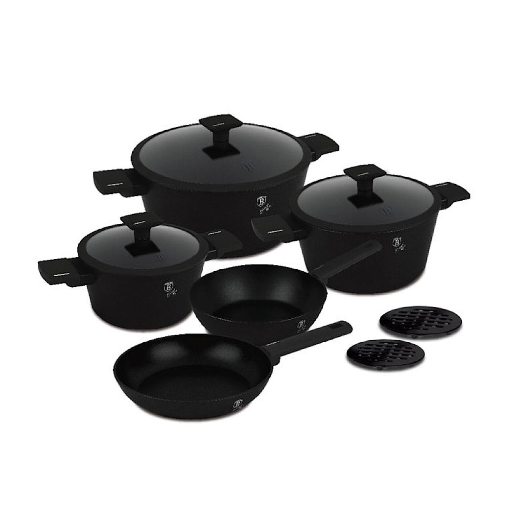 10 pcs cookware set, Berlinger Haus, Matt Black Collection