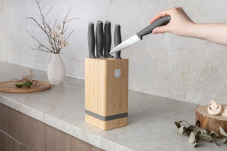 6pcs knife set with bamboo