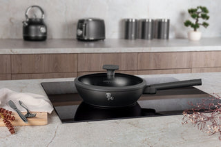 Deep frypan with lid, 24 cm , anthracite