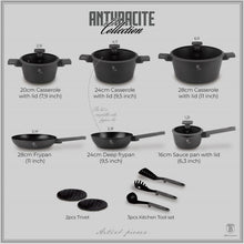 Load image into Gallery viewer, 15-Piece Kitchen Stackable Cookware Set Antracit Collection
