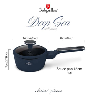 Sauce pan With Lid, 16 cm ,Deep Sea