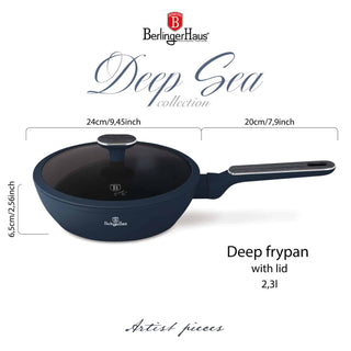 Deep Frypan with Lid 24 cm, Deep Sea