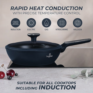 Deep Frypan with Lid 24 cm, Deep Sea