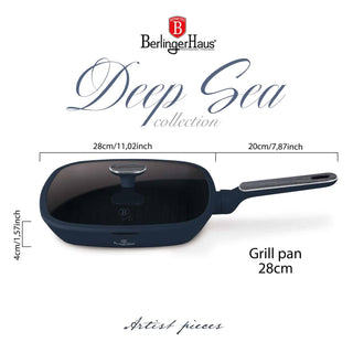 Grill Pan With Lid 28 cm , Deep Sea