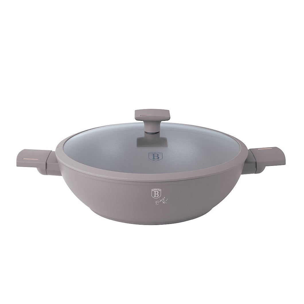 Casserole Wok with lid, 30 cm Taupe