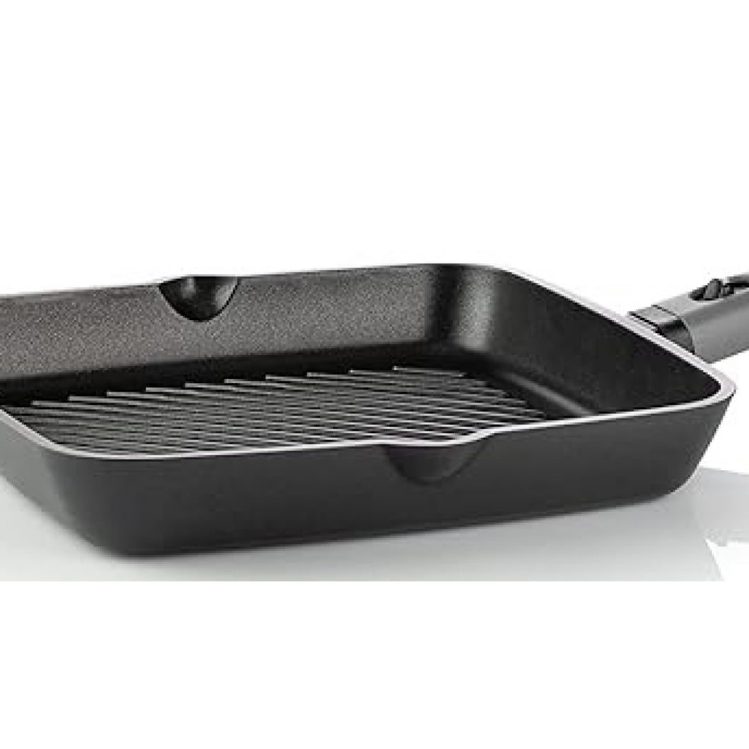 Square Griddle ,Grill Pan, Induction Compatible, Black