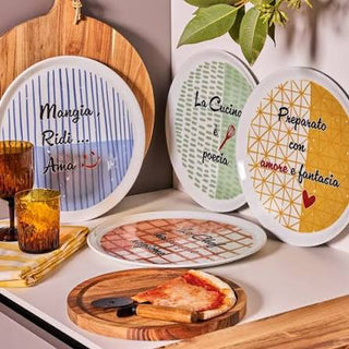 Round Pizza Plate 33cm Cinzia Multicolor
