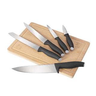 6 pcs knife set with bamboo cutting board