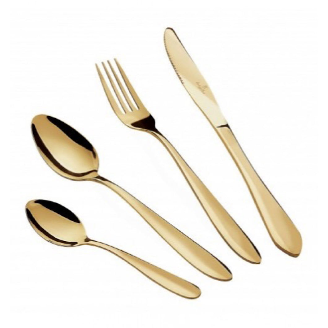 24-Piece Cutlery Set, mirror, Yellow Gold