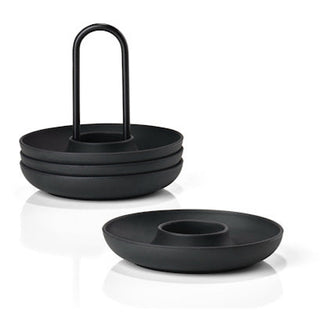 Egg Cups With Holder Singles 4pcs Black