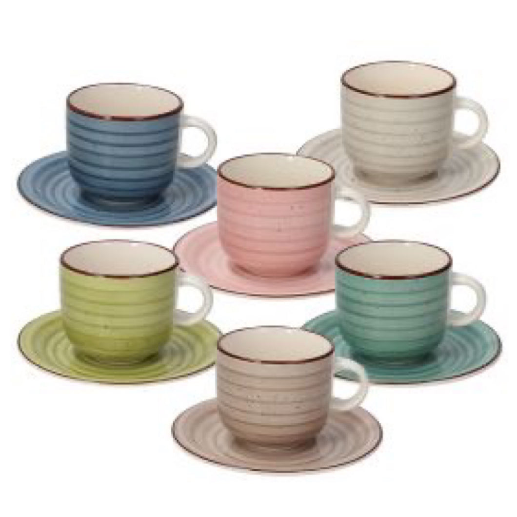 Louise Urban Pastel Tea Cup set of 6 pcs