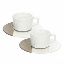 Load image into Gallery viewer, New Milk &amp; Rice white, Beige  Coffe Cups w/s 90cc set of 2
