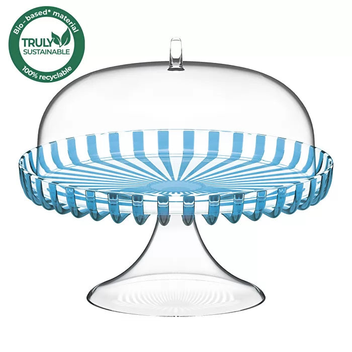 DolceVita Cake Stand With Dome Turquoise