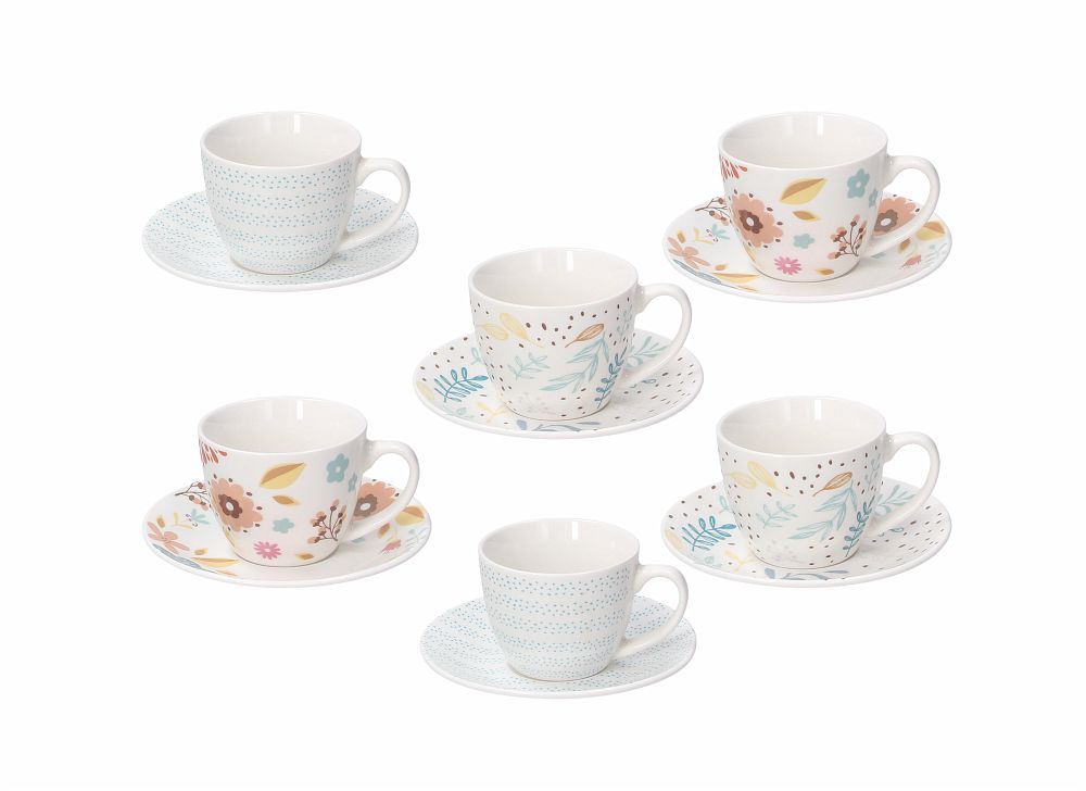 Iris Collection Coffee Cup & Saucer Set 6