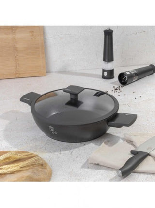 Shallow pot with lid, Anthracite