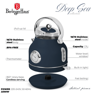 Electric kettle 2200W ,1.7L , With Thermometer