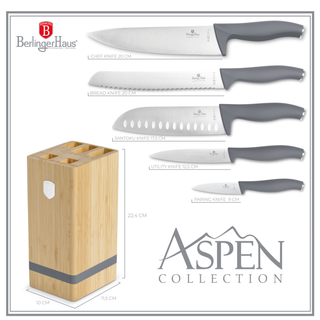 6pcs knife set with bamboo