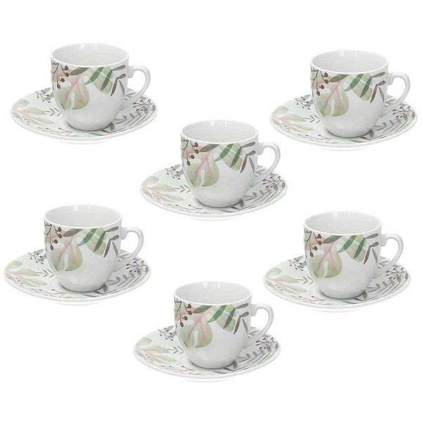 Set 6 Coffee Cup&Saucer Costa Rica Porcelain Multicolor