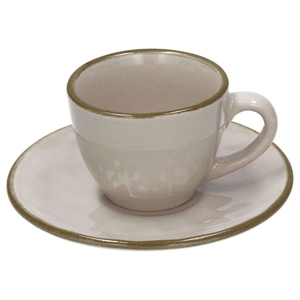 Set 6 Coffee Cup&Saucer Sand Ceramic Beige