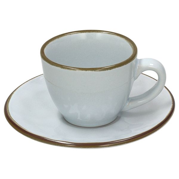 Set 6 Coffee Cup & Saucer Glace Ceramic Gray