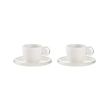 Load image into Gallery viewer, SET 2 ESPRESSO CUPS WITH SAUCERS GOCCE Clear
