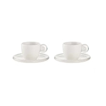 Load image into Gallery viewer, SET 2 ESPRESSO CUPS WITH SAUCERS GOCCE Sky Grey
