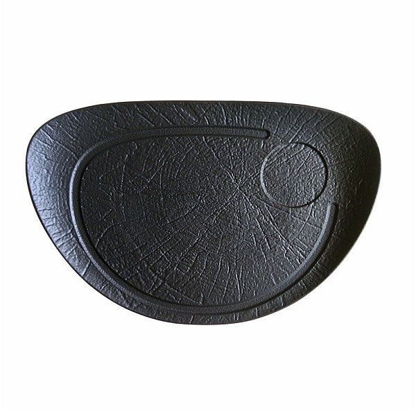 Oval Steak Plate 37x25cm/h Vulcania Black