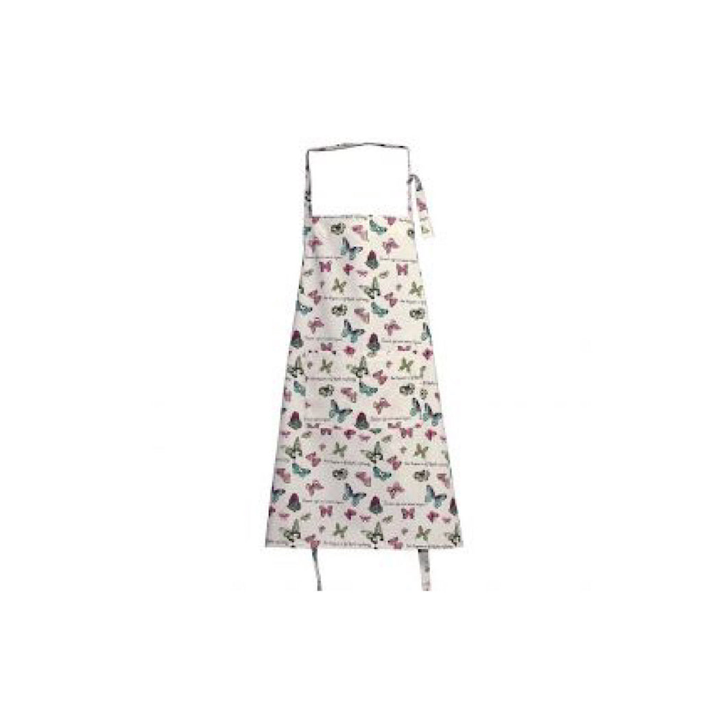 Tablier Cotton Beige Butterfly Romance Apron