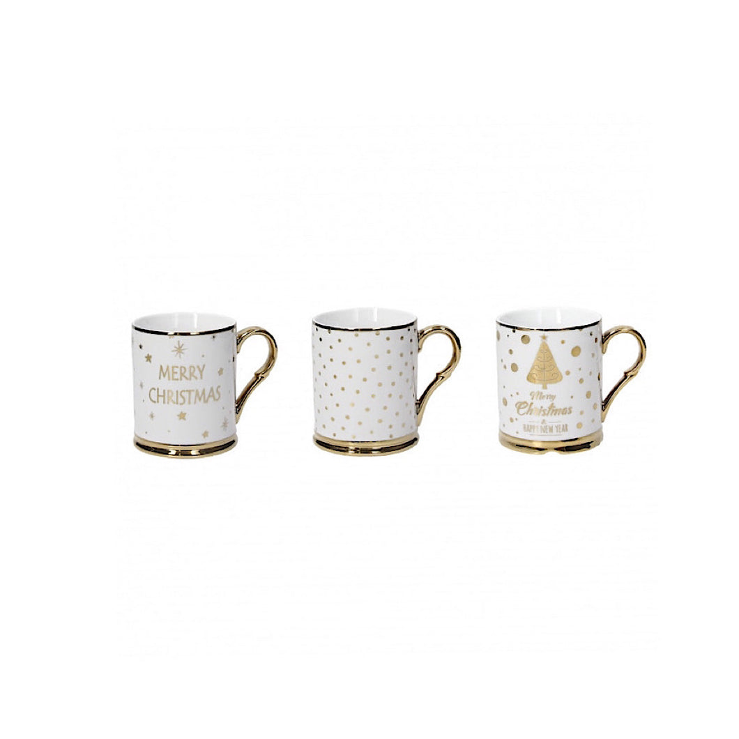 Natale Mug 400cc Gold Christmas Set 3pcs