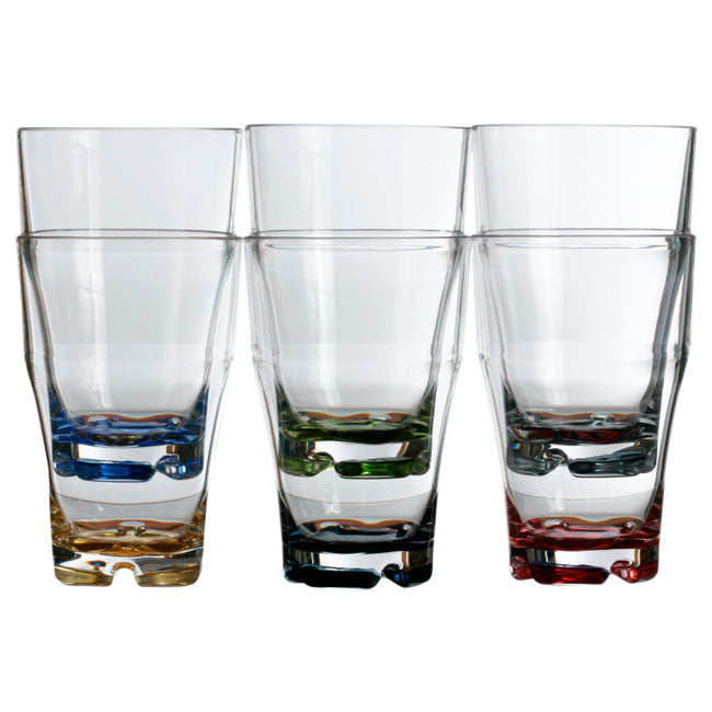 Party - Stackable Beverage Glass - Colors - Set 6 pcs