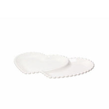 Load image into Gallery viewer, Double Heart Plate 31x19cm Ornament Pearl
