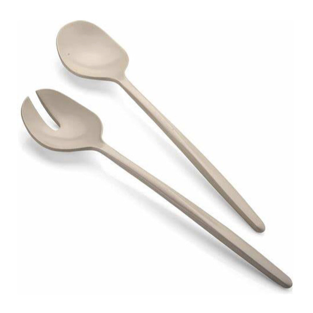 SALAD SERVERS MILK WHITE