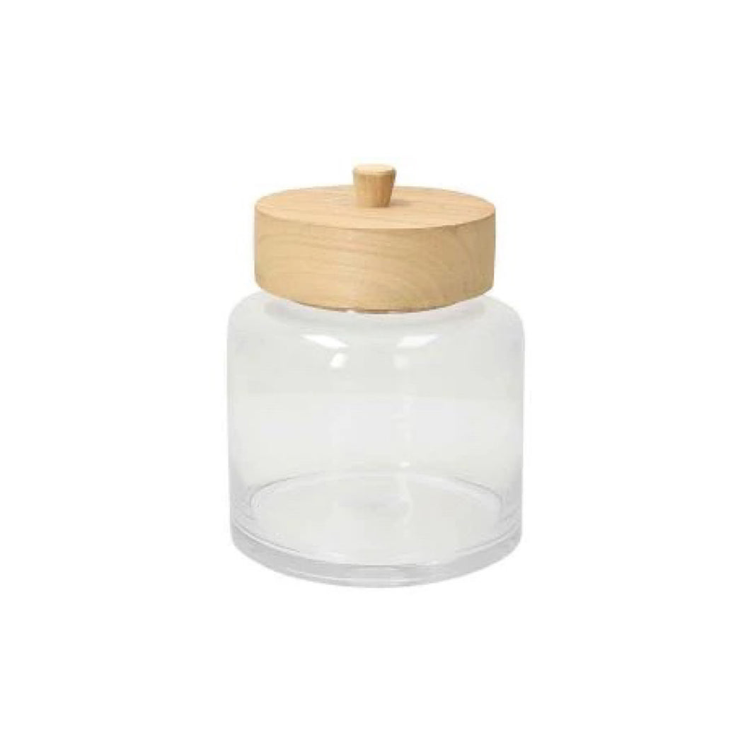 Jar w/ Wood Lid, CM21H,Trasparenz Miller