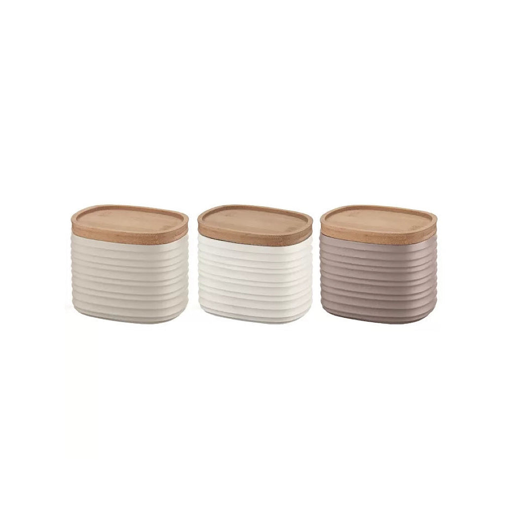 Set Of 3 Small Storage Jars Tierra