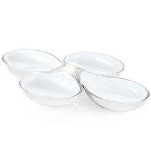 Load image into Gallery viewer, Two-Tone Set of 2 Interlocking Dishes Vintage Clear
