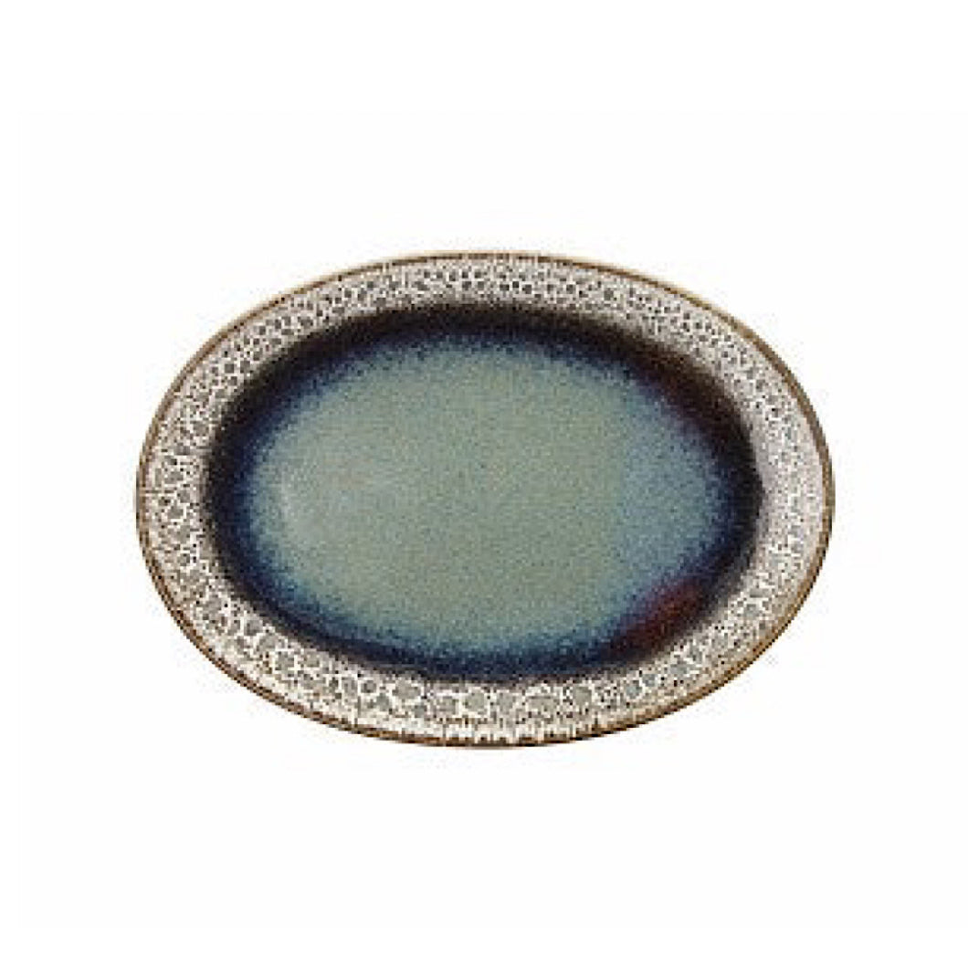 Bloom Oval Plate 30cm Blue