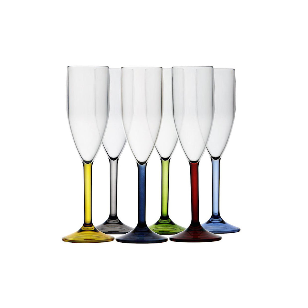 Party - Champagne Glass - Colors - Set 6 pcs