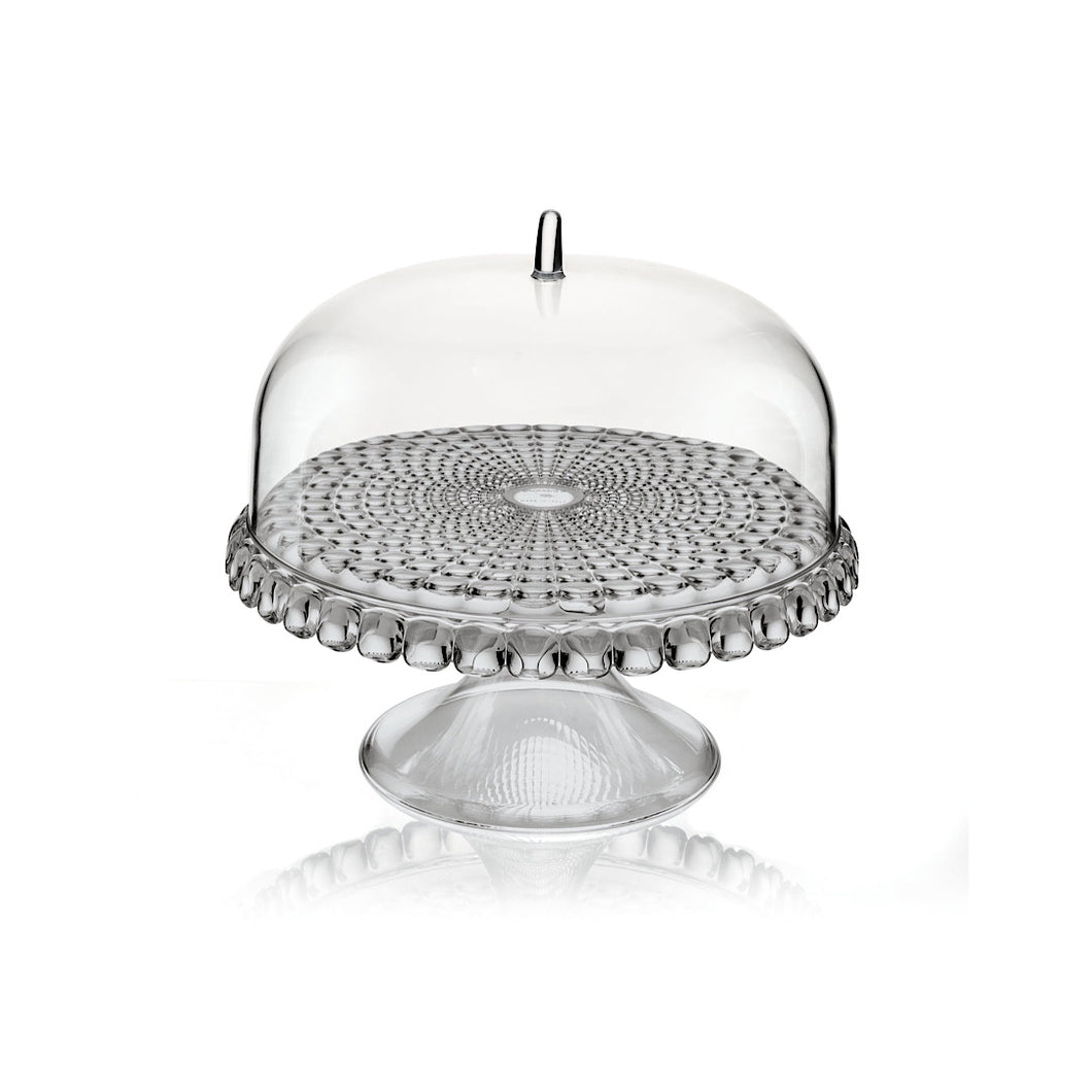 Small cake stand with dome Sky Grey