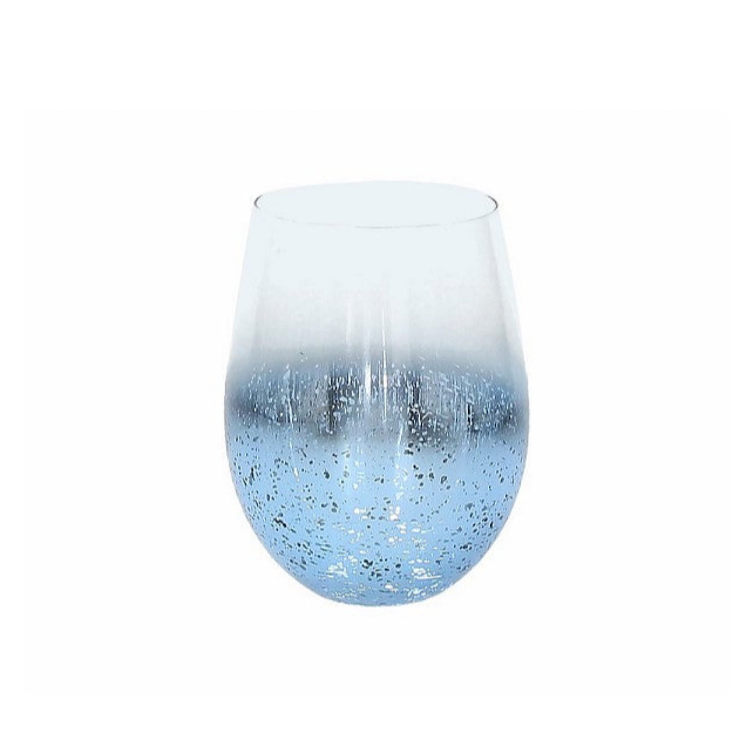 Set 6pcs Glasses Glitter D.7.2x12cm/h Greta Blue