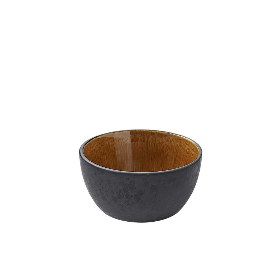 Stoneware Bowl 14cm Black Amber