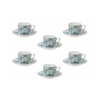 Set 6 Coffee Cup & Saucer Atollo Cristal