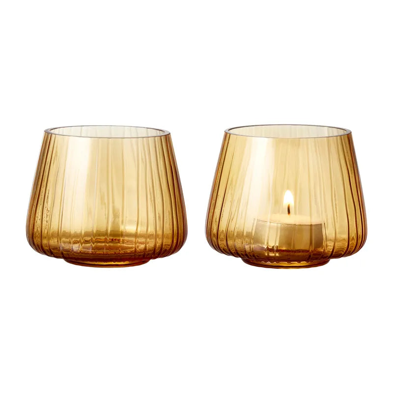 Candlelight Kusintha Votive Height 7.5 cm 2 Pcs Amber