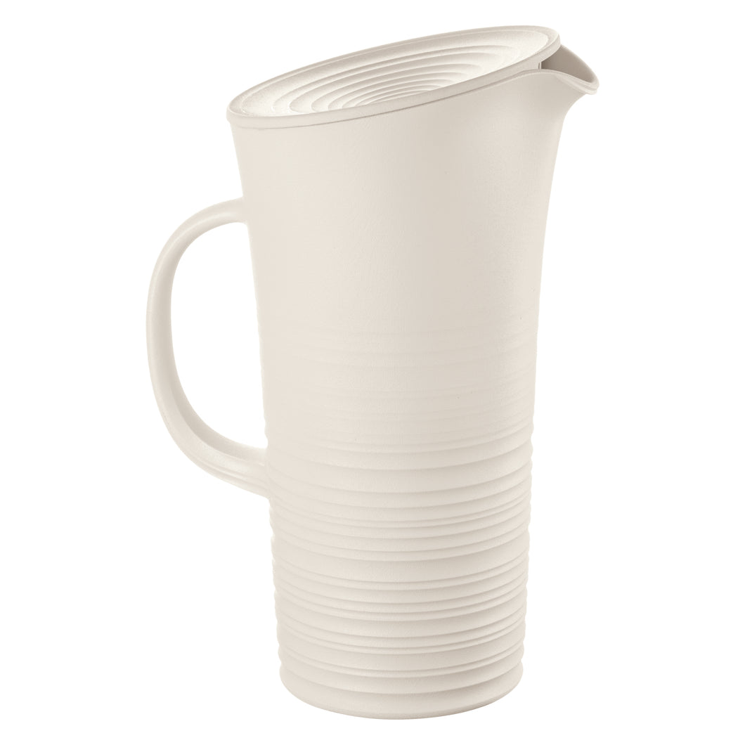 Pitcher With Lid 'Tierra' White Milk