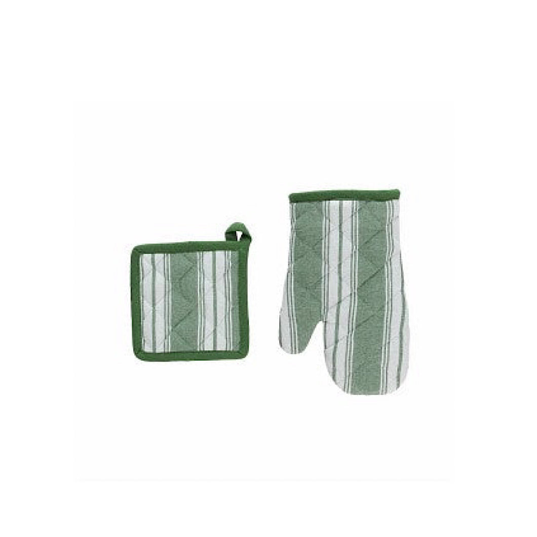 Mitt 27x17 +Pot Holder 18x18 Textile Verde