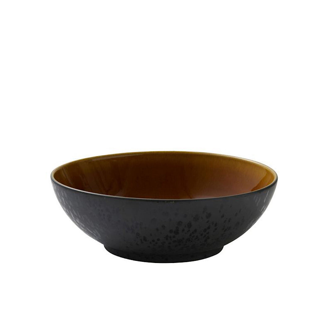 Stoneware Salad Bowl 30cm Black Amber