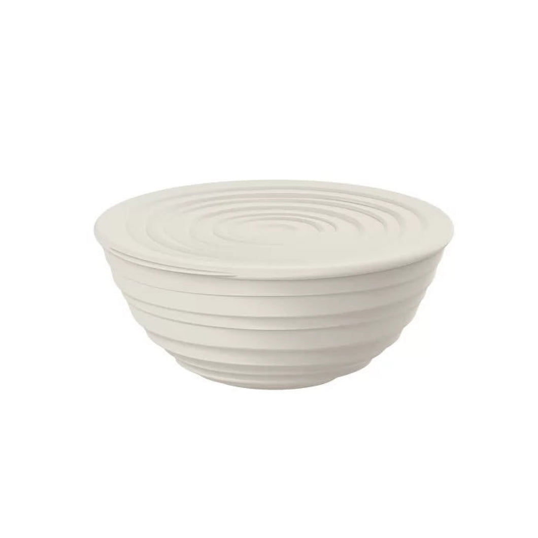 M Bowl With Lid 'Tierra' White Milk